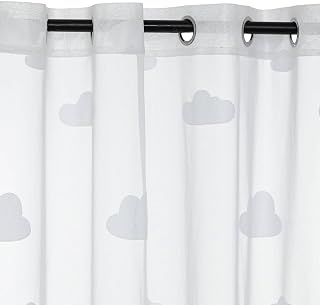 Atmosphera – Transparenter Kindergardine mit Wolkenmuster – Weiß – 140 x 240 cm 