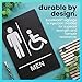 ExcelMark Restroom Sign for Business - ADA Compliant Braille Bathroom Sign with Double Sided Tape to Secure Perfectly in Less Than a Minute - Size 9 x 6 Inch (Men's & Women's Handicap Set)