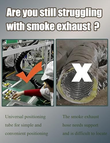 Bras d'extraction de fumée réglable pour poste de soudure et établi compact