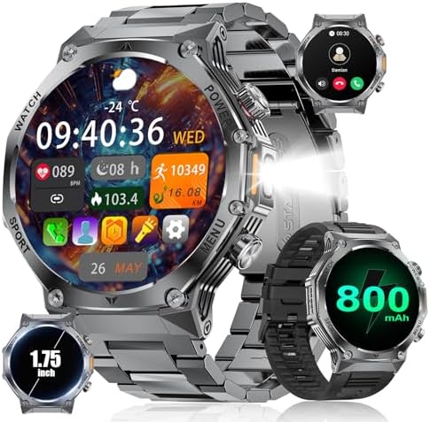 LIGE Reloj Inteligente Hombre,1.75" Smartwatch con 800mAh/Más de ...