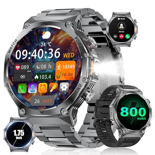 LIGE Men's Smart Watch, 1.75 Inch Smartwatch with 800 mAh/Over 30...