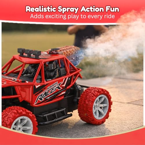 Image of Toy Imagine Remote Control Car for Kids, Rechargeable RC Off Road Buggy with LED Lights & Spray Mist Effect, 40MHz Racing Car Toy for Boys & Girls, Indoor Outdoor Play, Red