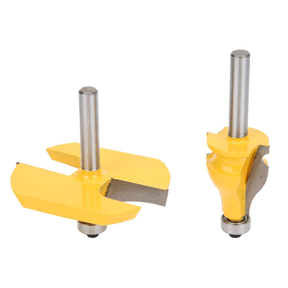 2 Pièces Tige de 8 mm Ensemble d'Embouts de Routeur, Fraises à Main Courante et Bords de Table en Carbure Outils de Coupe-Fraisage pour Le Travail Du Bois pour Professionnels et Débutants
