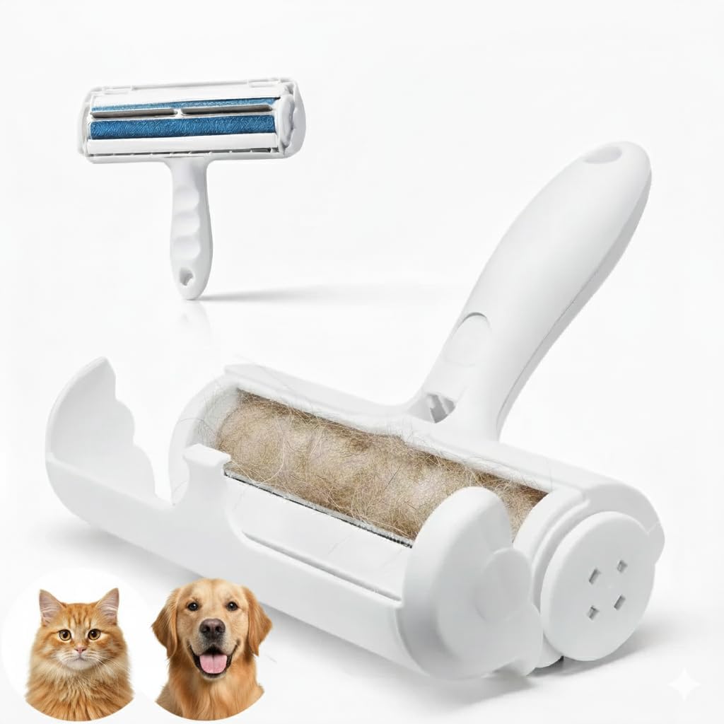 Pet Hair Remover – Reusable Animal Hair Removal Brush for Dogs and Cats, Self Clean Pet Fur from Carpet, Furniture, Rugs, Laundry, Clothes and Bedding, Sofa