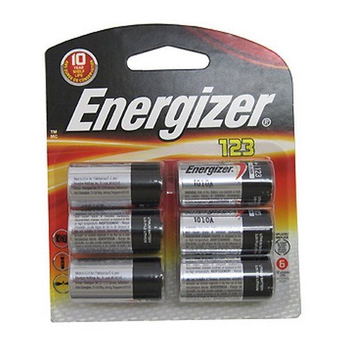Energizer 123 6 Lithium Batteries - Pack of 6 (Silver)