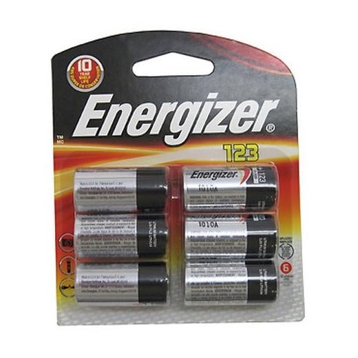 Energizer 123 6 Lithium Batteries - Pack of 6 (Silver)