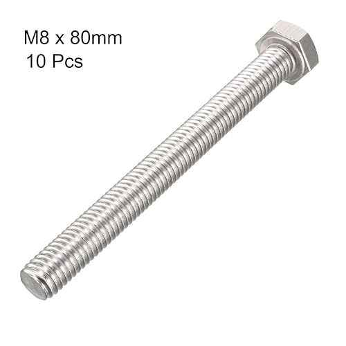 Miniatura 9 de uxcell M8x35mm Tornillos hexagonales 304 Perno de tornillo hexagonal de acero inoxidable 10pcs