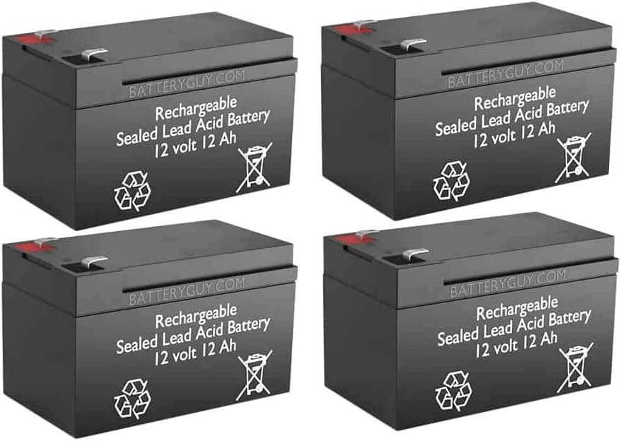 BatteryGuy 1130.01 Table Replacement 12V 12Ah SLA Batteries Brand Equivalent (Rechargeable) - Qty of 4