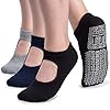 unenow Non Slip Grip Yoga Socks for Women with Cushion for Pilates, Barre, Dance