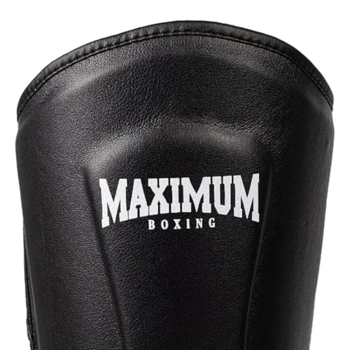 Caneleira de Muay Thai Kickboxing Maximum Classic Black (Par) (Preto, M)