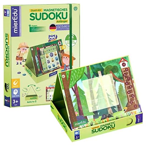 mierEdu Magnetic Sudoku - Duel Version - Beginners I Promotes Logic & Concentration I Also Ideal as a Travel Game for Children I Toy from 3 Years Cover
