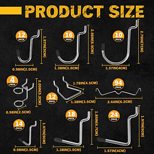 Elead ED70007 260 Piece Pegboard Hooks 1/8 And 1/4 Inch Peg Board Organizer Accessories thumb #6