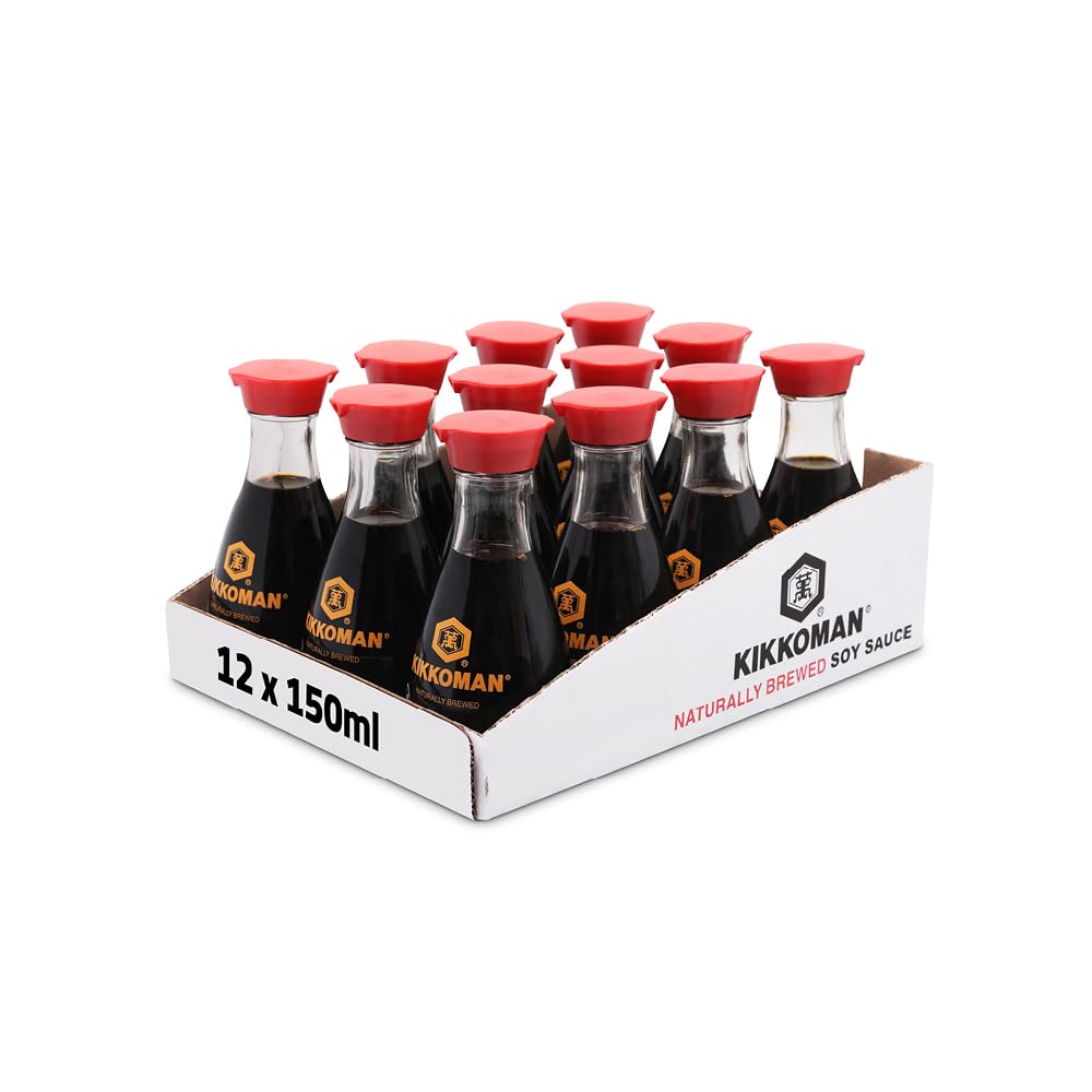 Kikkoman Soy Sauce, 150 ml, (Pack of 12), Naturally Brewed