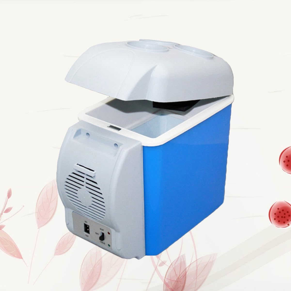 12v Portable Car Refrigerator Warmer Compact Cooler for Travel Suv Minivan Energy Efficient Design Holds Drinks Snacks Blue