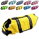 Dog Life Jacket Easy-Fit Adjustable Belt Pet Saver Swimming Safety Swimsuit Preserver with...