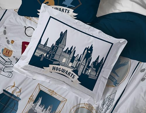 Image of Harry Potter Full Comforter Set 7 Piece Soft Hogwarts Bedding, Grey