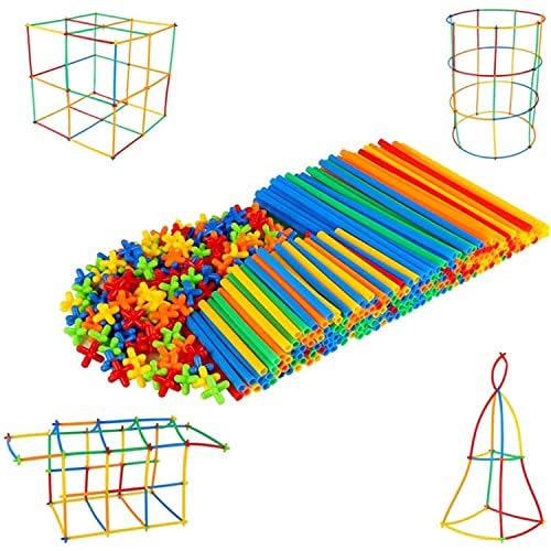 ADIVAN-Plastic Pipe Blocks Building Toys Straws and connectors(100 Pieces) Educational Assembly Toy for Kids (3+ Years) | Multicolor