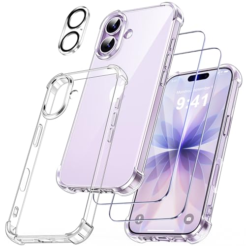 FLLAO 5 en 1 Coque pour iPhone 17 6.3", Transparent