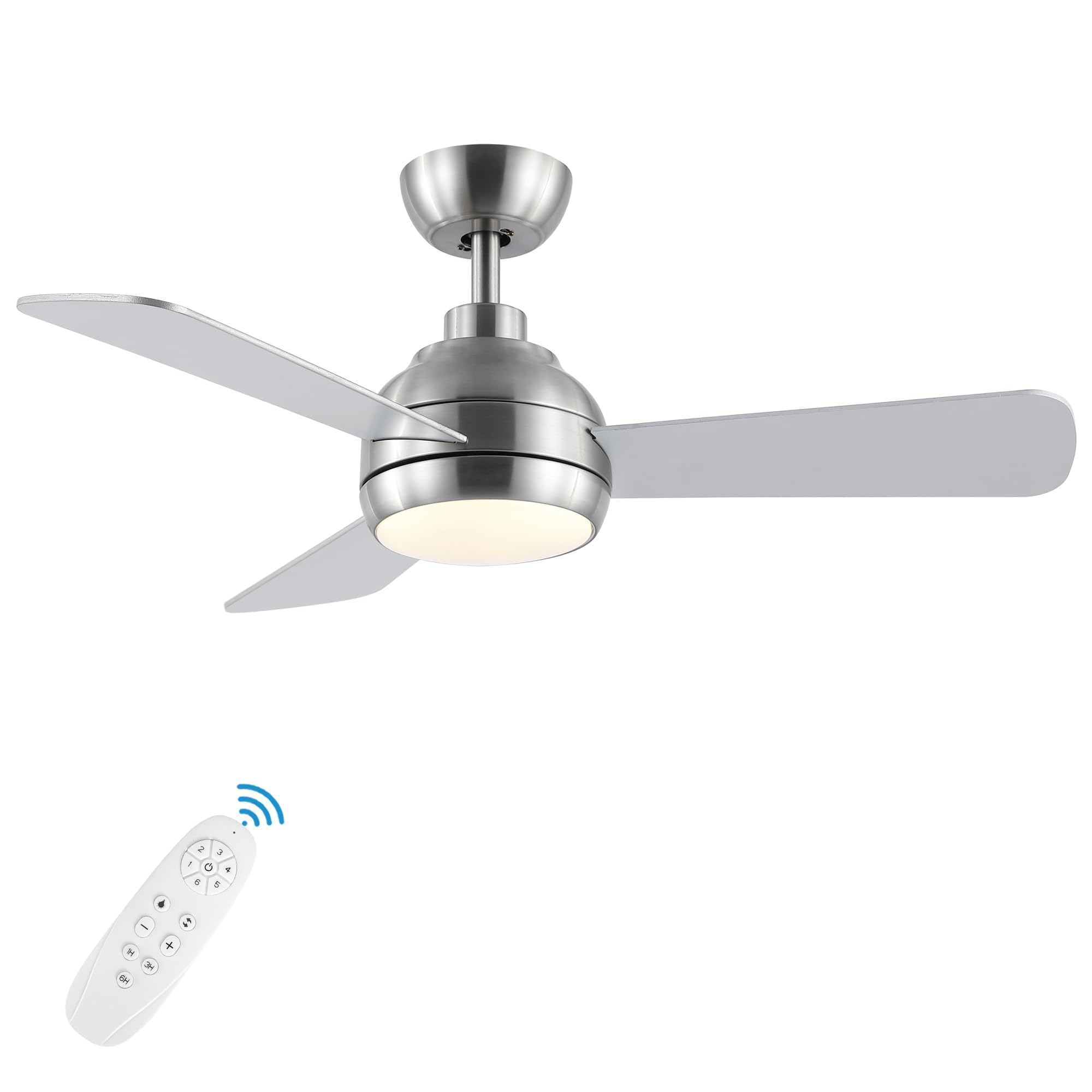42 Inch Smart Ceiling Fan With Light - Remote Control, Dimmable LED, 6 Speeds For Indoor/Outdoor Use