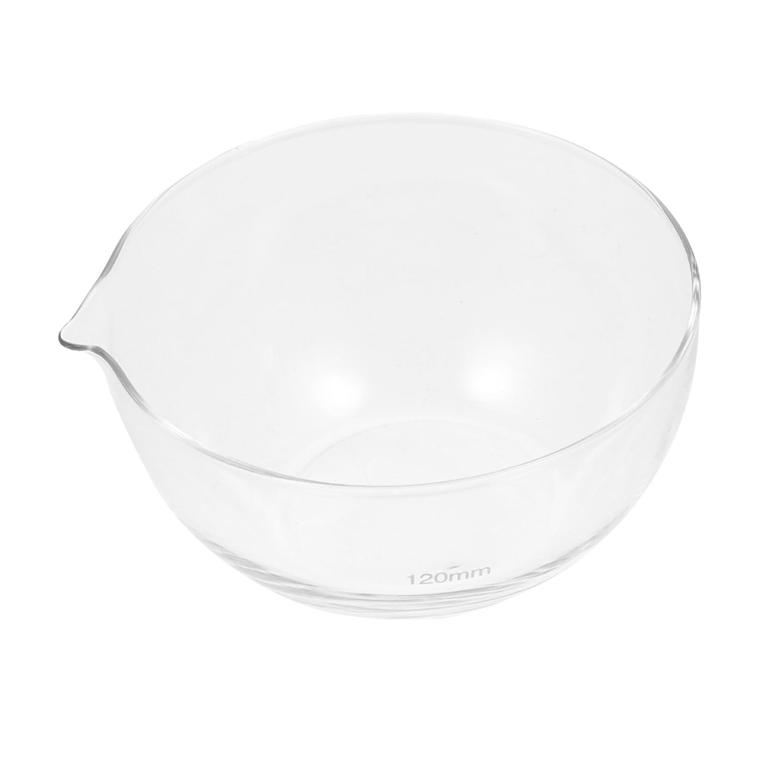 PRETYZOOM Glass Evaporating Dish Spout Round Evaporating Basin Lab Tool Flat Bottom Dish for Concentration Burning Solids