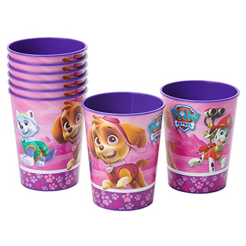 American Greetings Skye Paw Patrol Party Favor Cups 16 oz. Reusable Pink and Purple Plastic Cups (8-Count)