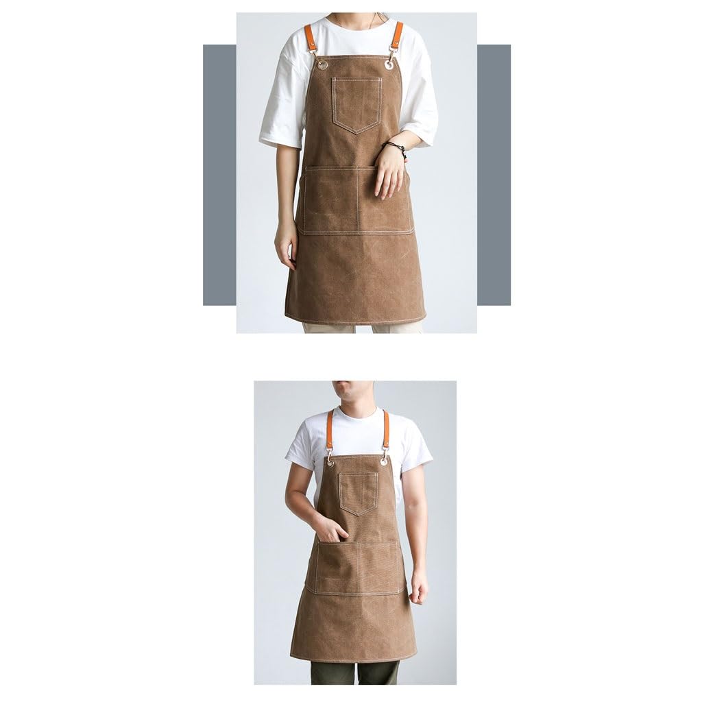Delantal de Cocinero Delantal vaquero de lona, ​​manicura y peluquería personalizada, jardinería, tienda de té con leche, barista, ropa de trabajo de peluquero Delantales para Cocinar