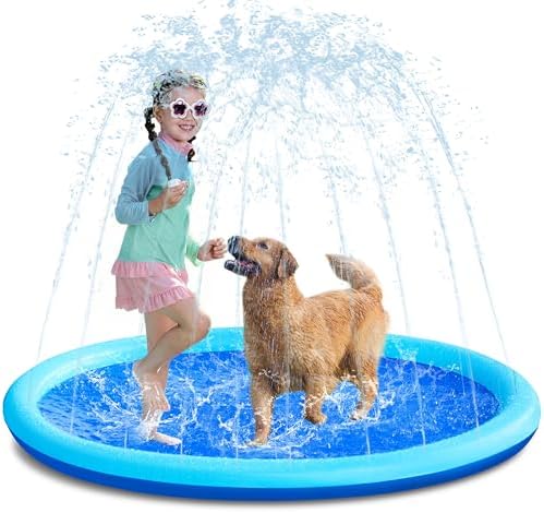 SLOOSH 60" Non-Slip Splash Pad Sprinkler - Outdoor Water Toys Pla...