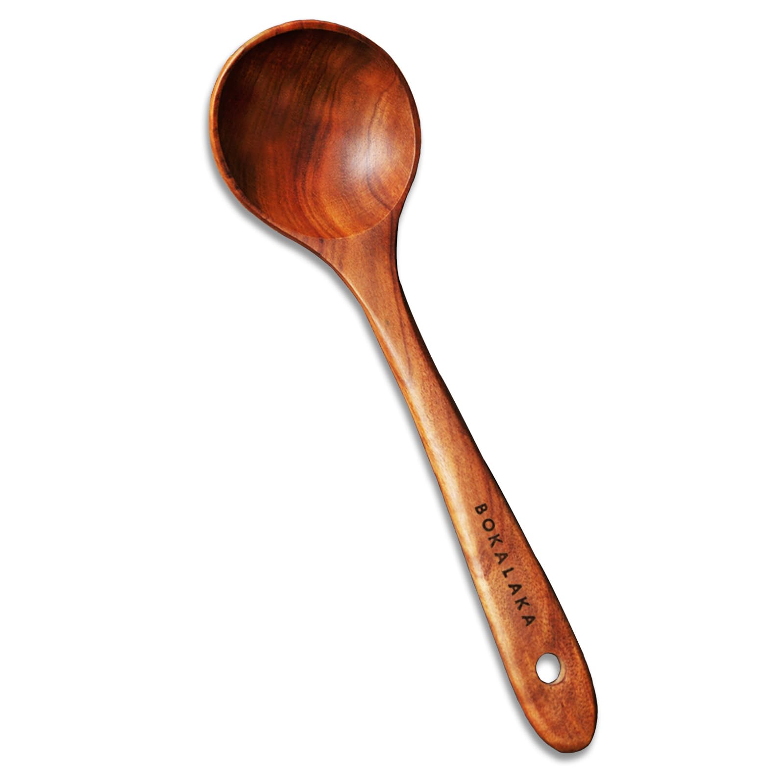 Holzlöffel zum Kochen, 1 Stück Kochlöffel aus natürlichem Teakholz für Antihaftbeschichtung