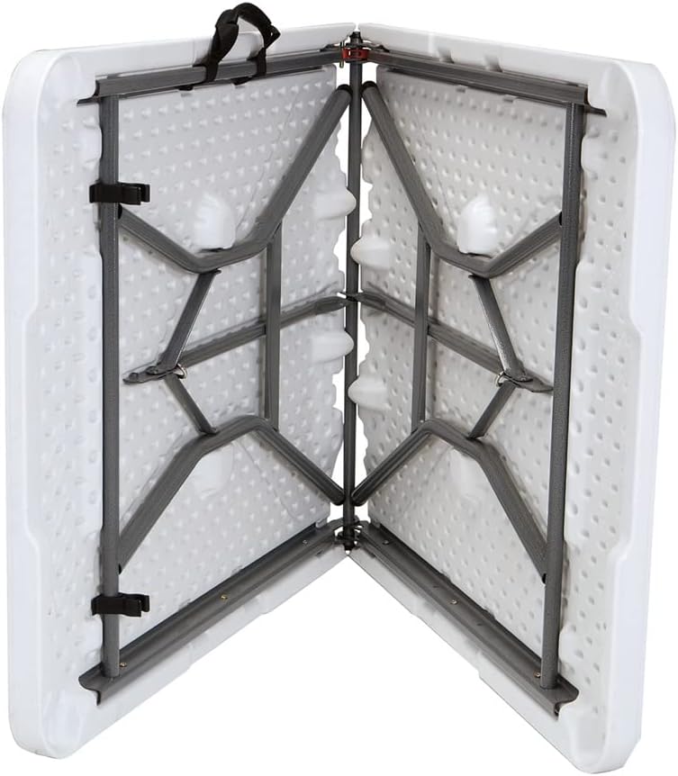 6 ft/1.83 m Essential Fold-in-Half Table, White Granite