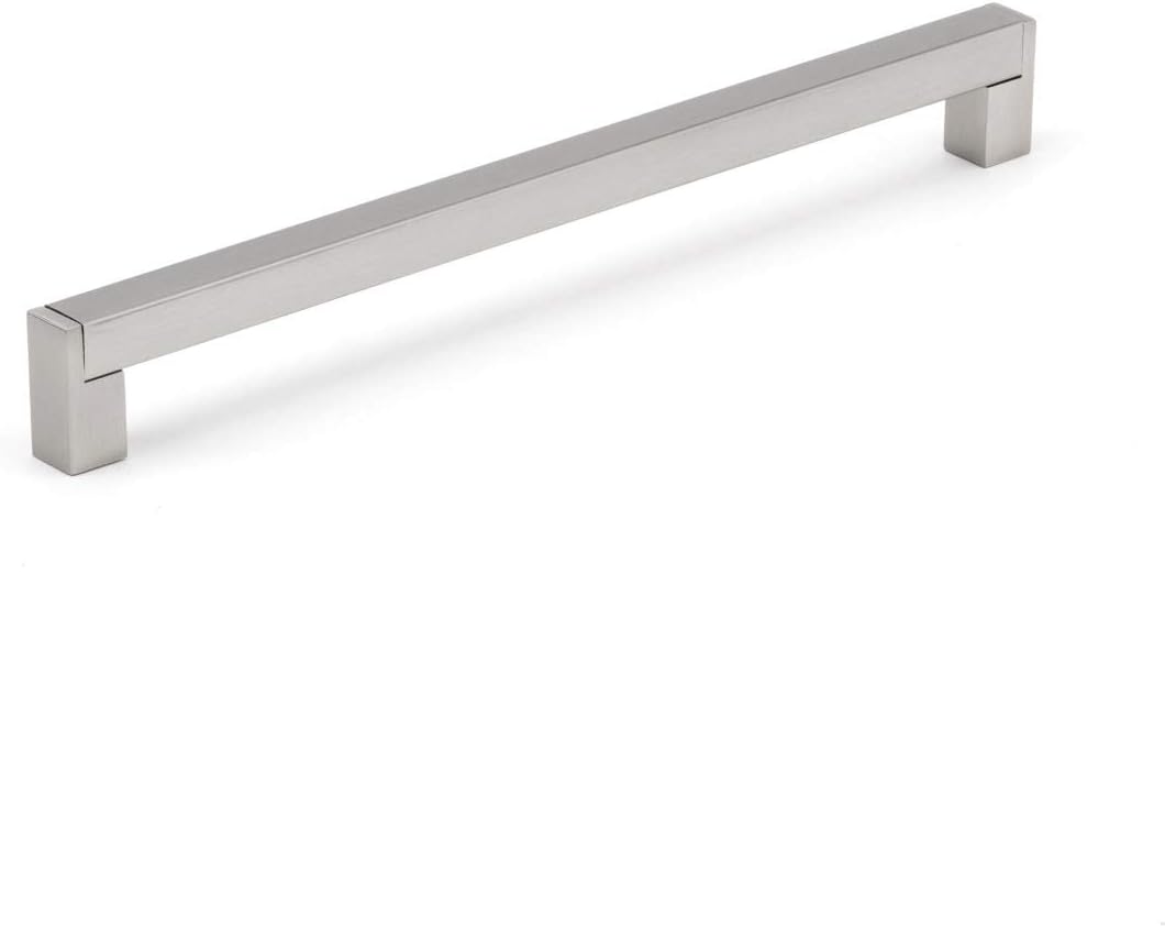RichelieuHardware BP520288195 Lipari Collection 11 3/8-inch (288 mm) Center-to-Center Brushed Nickel Modern Cabinet and Drawer Pull Handle for Kitchen, Bathroom, and Furniture