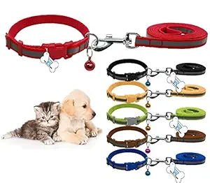 THE DDS STORE Pets Collar Breakaway Safety Cat Dog Puppy Kitten Collars with Bells ,Buckle Cat Collars Leash with Bell . (Red)