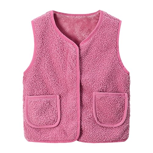 Toddler Baby Boys Girls Fleece Vest Sherpa Lined Waistcoat Thick Warm Sleeveless Fall Winter Coat Zip Up Outerwear