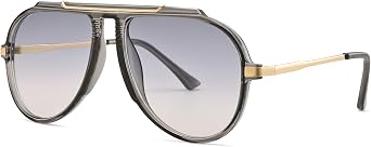 RAYSOL Trendy Retro Oversized Aviator Sunglasses for Women Men