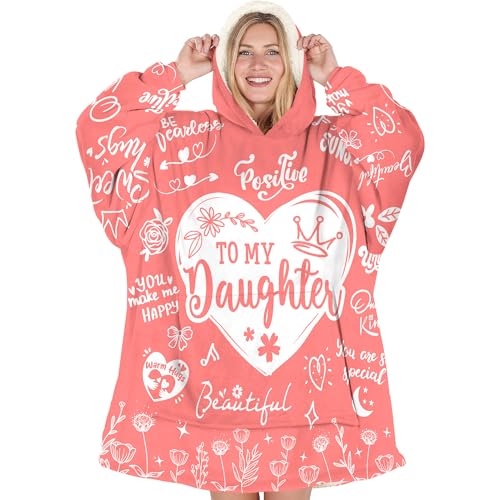 Warmstorey Daughter Gifts from Mom, Dad - Birthday Gift From Mother to Daughter - Mothers Day Gifts For Daughters - Birthday Graduation Wearable Blanket Hoodie - to My Daughters Blanket from Dad