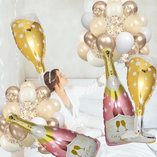 Ballons Beige Blanc Champagne Or, 60 Pièces Latex Ballons Beige Blanc Et Or – vue 8