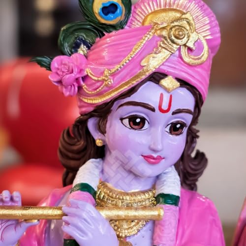 Image of Manmohak Radha Krishna Idol - 6 Inch UV Resin Murti | Hand-Painted Divine Couple Statue for Home Decor, Temple & Gifting