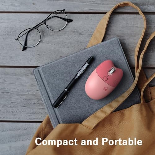 Mofii Wireless Mouse Renkli Kedi Tasarım Kablosuz Sessiz Bilgisayar Notebook Laptop için Fare Pilli Mouse USB Nano Receiver Tak Çalıştır Pembe (Pembe) - Görsel 8