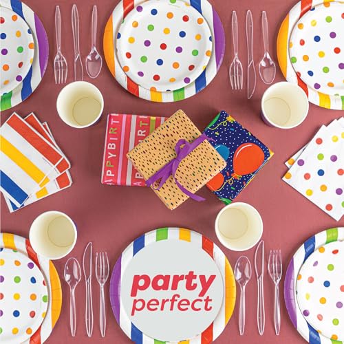 PLASTICPRO 400 Pack Disposable Plastic Utensils Assorted Colored Cutlery Combo Set Forks Spoons Knives Silverware, Clear Plastic Cutlery for Parties