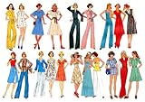 Vintage Fashion Disco Style (7"x10") Clear Stamps Large Sheet / 70s, Fashion Girl