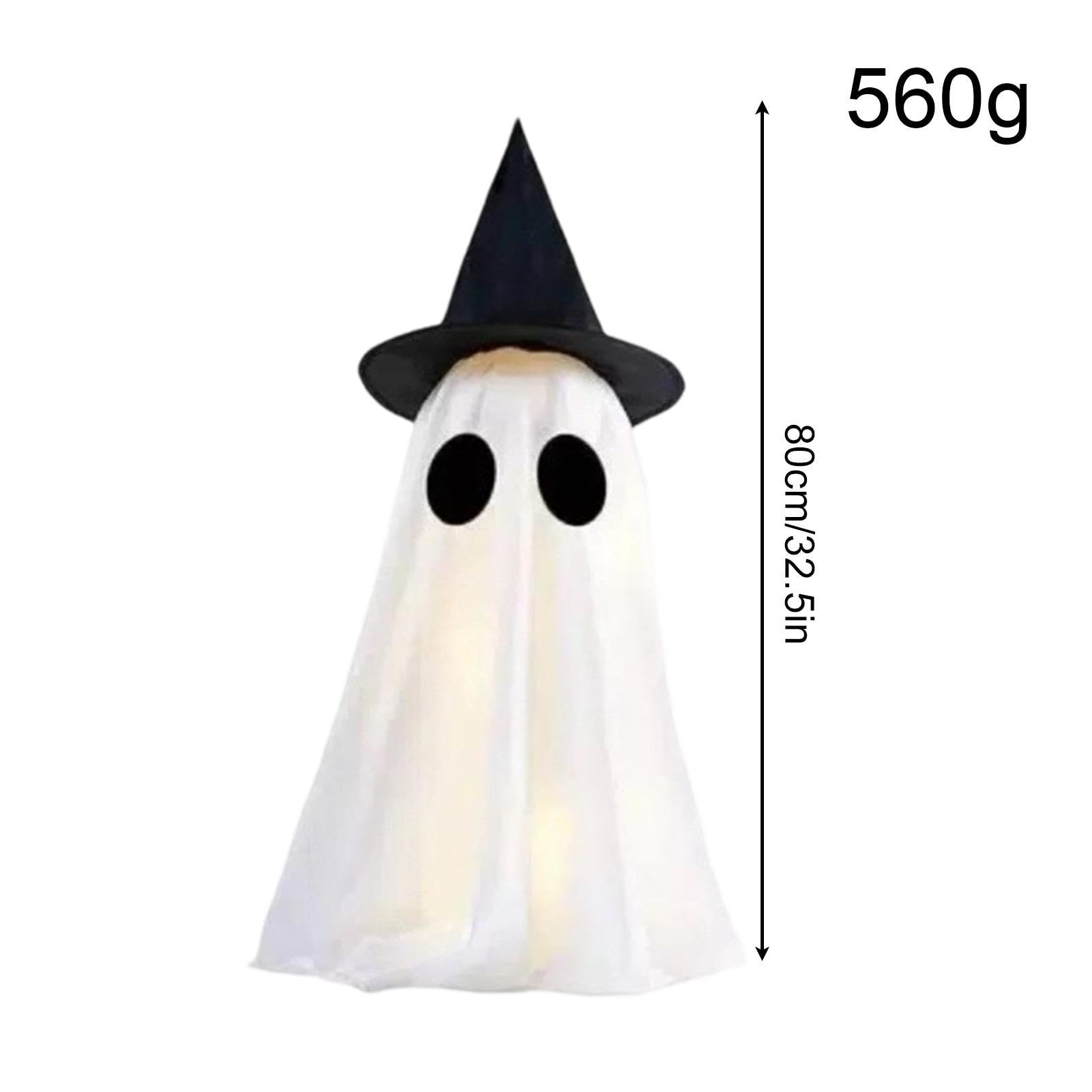 Decorazione Fantasmi Luminosi Halloween Fantasma Spaventoso con Cappello da | Decorazioni Halloween da Esterno per Interno Giardino Portico Ingresso Casa Ufficio Balcone Patio