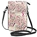 Produktbild Handy Geldbörse Crossbody Einhorn Rose Pattern Handy Geldbörse Brieftasche für Frauen Mädchen Kleine Crossbody Geldbörsen Taschen