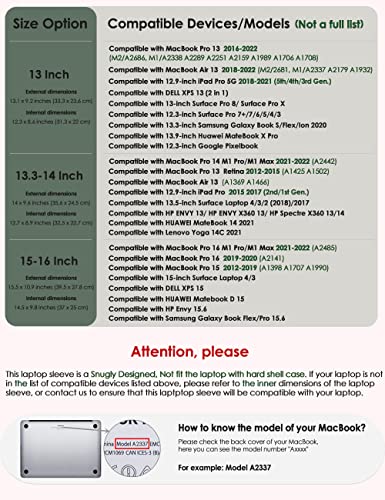 Hyzuo 15-16 Inch Laptop Sleeve Compatible With Macbook Pro 16 2021 2022 M1 Pro/Max A2485/2019-2020 A2141, Macbook Pro Retina 15 2012-2019, Faux Suede Leather Case With Accessory Bag, Midnight Green #TOP1