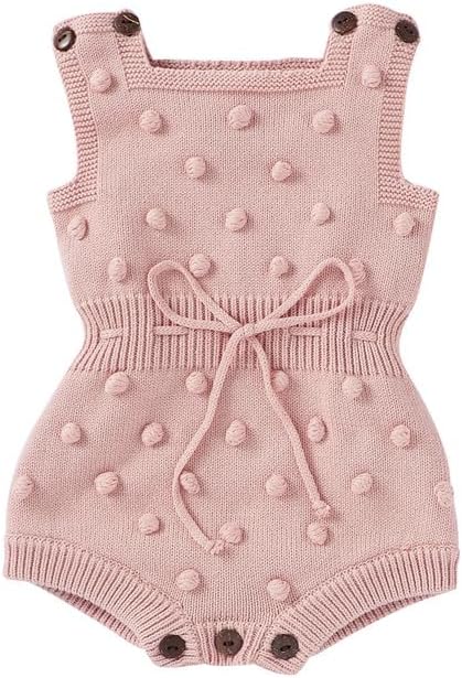 Neiwech Baby Girl Romper Sleeveless Pompoms Knit Rompers Newborn Little Girl Overall Jumpsuit Summer Outfits Clothes