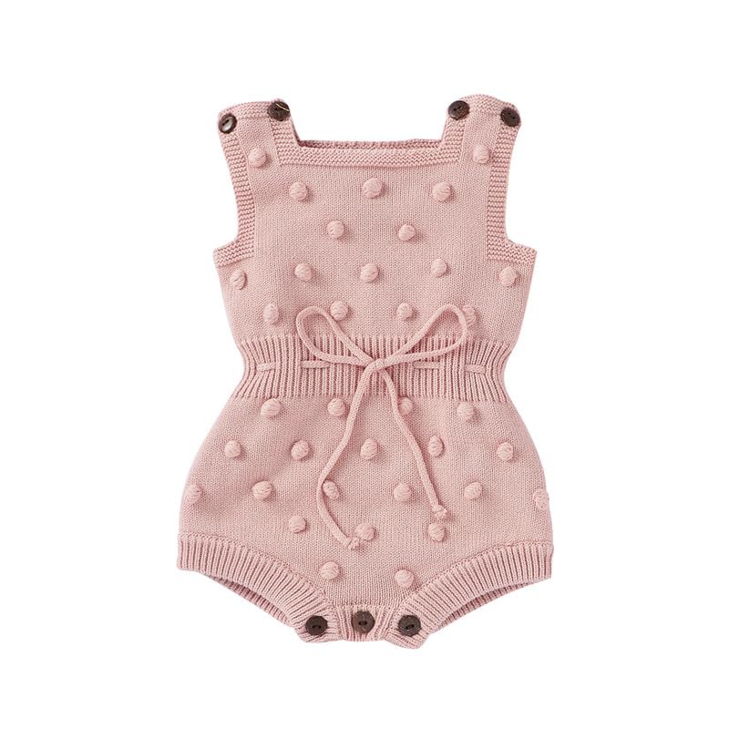 Neiwech Baby Girl Romper Sleeveless Pompoms Knit Rompers Newborn Little Girl Overall Jumpsuit Summer Outfits Clothes