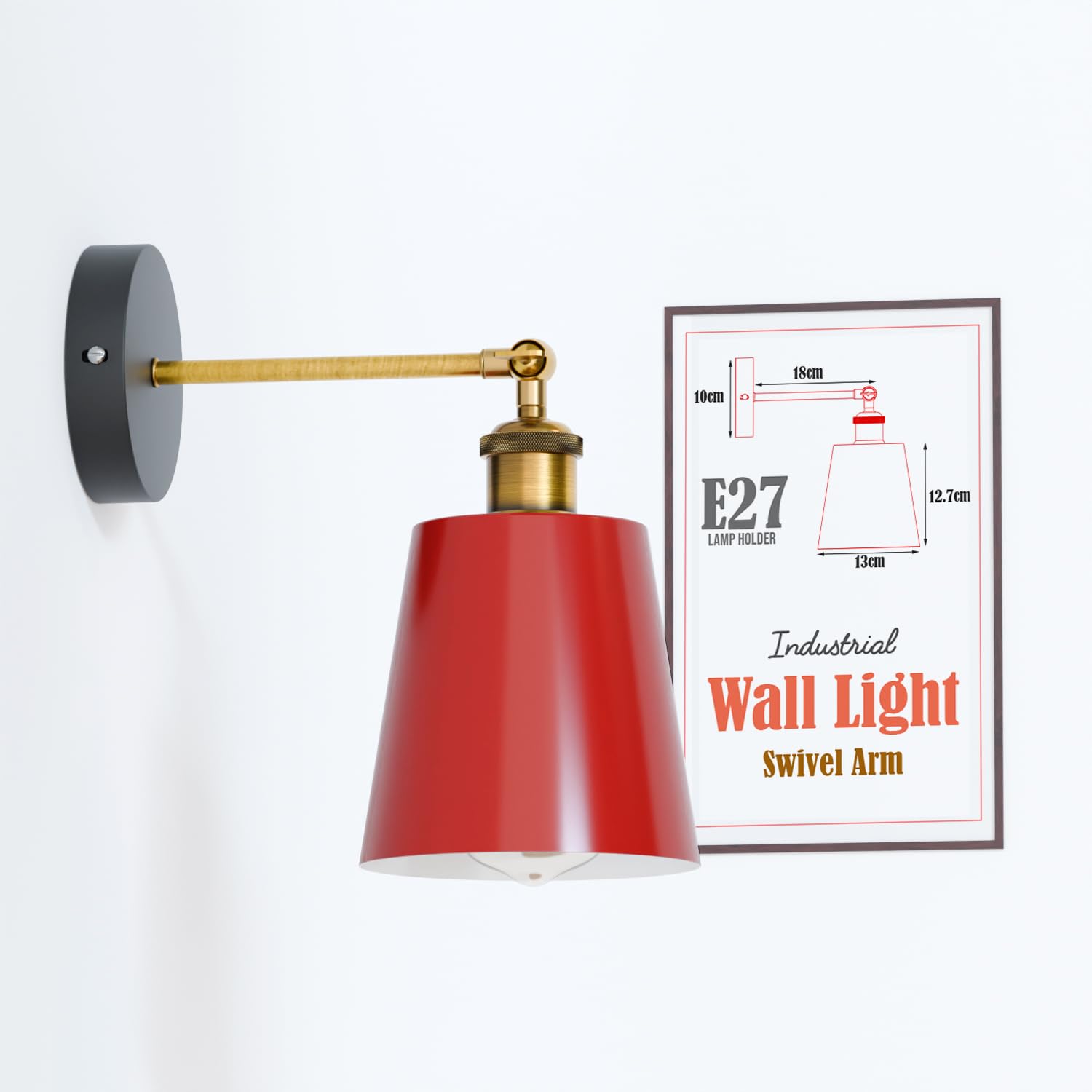 LEDSone Wall Sconce Wall Light, Industrial Vintage Metal wall Mounted wall lamp Fitting E27 wall Lighting Fixture for Living Room Kitchen Bedroom Restaurant Coffee Shop bar