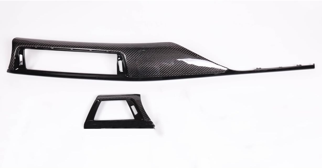 F30 F36 M3 M4 Sports Car Real Carbon Fiber with Gloss Black Trims Dashboard Interior Accessories for BMW F31 F32 F33 F34 F80 F82 (2 Pcs Set)