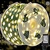 WATERGLIDE Extra Long 328 FT Fairy String Lights, 1000 LED Outdoor Green Wire Christmas Lights, Plug in Mini Light 8 Modes & Waterproof for Outside Xmas Tree Holiday Wedding Party Decor, Warm White