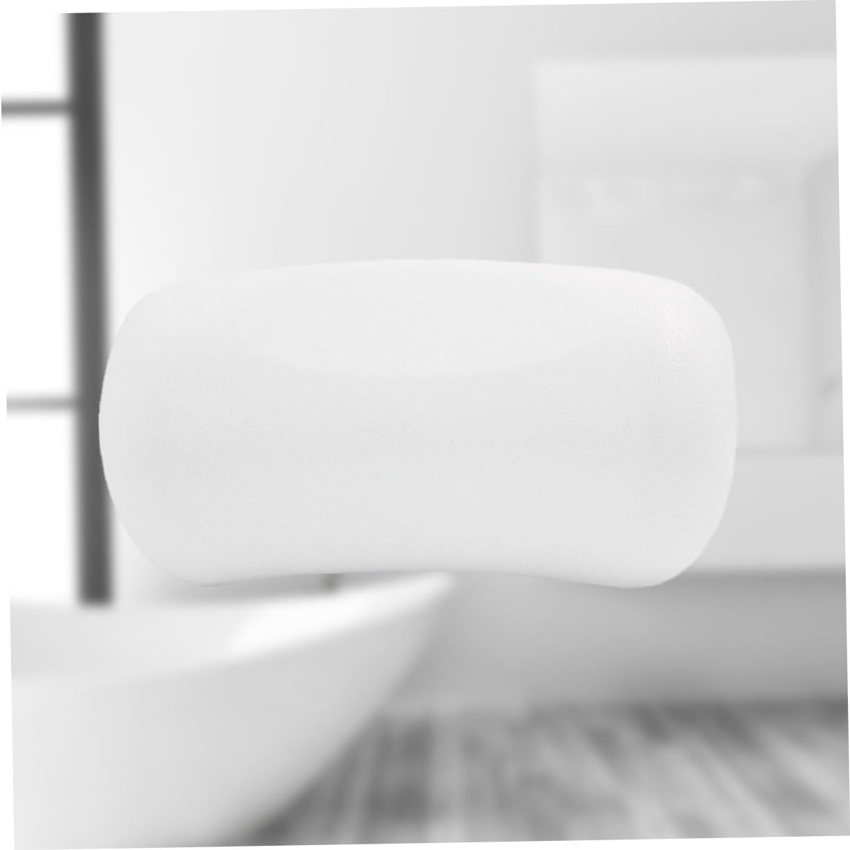 minkissy Cuscino per Vasca da Bagno in Pu Bianco 7 Ventose Antiscivolo, Morbido, Adatto per Vasche da Spa e Uso Domestico