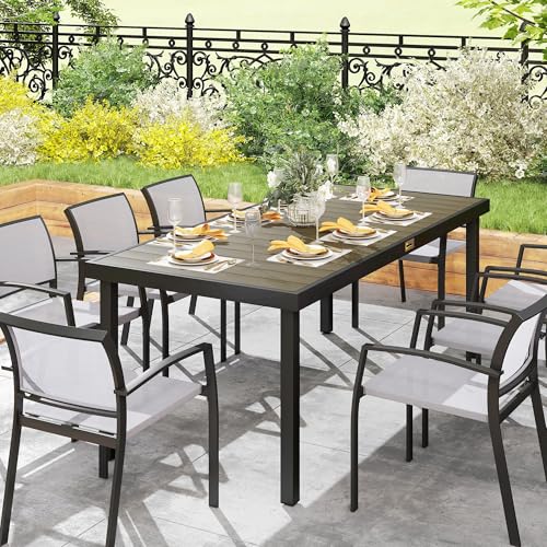 Table de jardin 190 cm 8 pers. effet bois, Outsunny