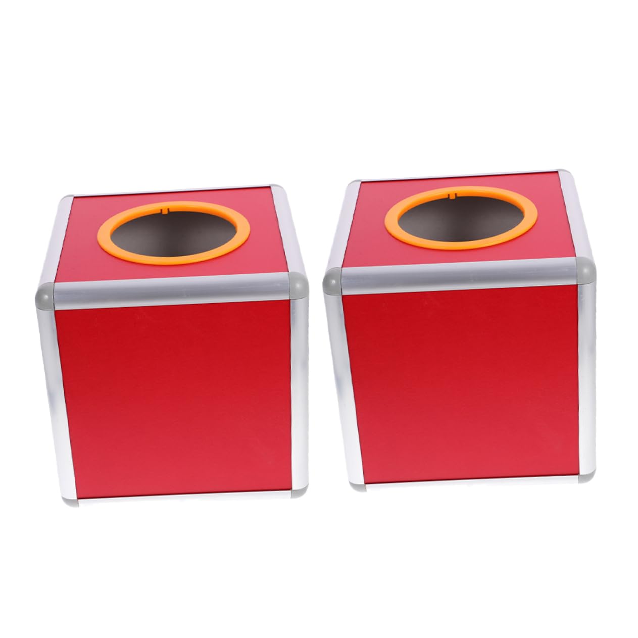 Boîte de tombola portable rouge pour recueillir les avis en entreprise